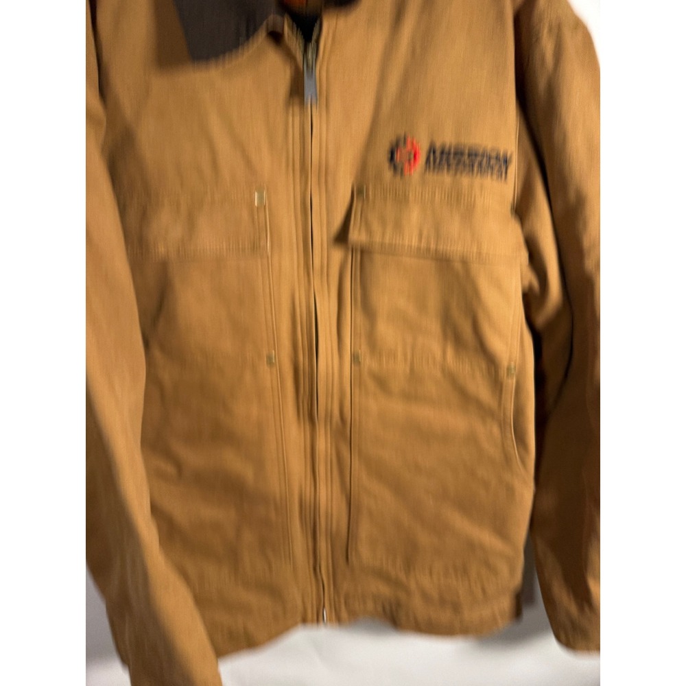 CornerStone Mens Duck Cloth Work Jacket Tan Flannel Lined Mission Mechanical L - Picture 2 of 9